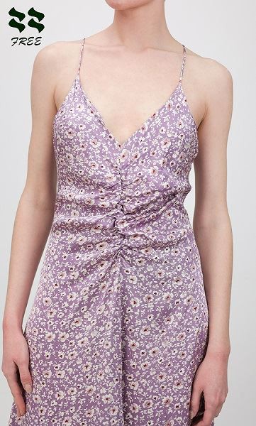 꽃무늬 디지털 프린트 롱 캐미솔 드레스 팩토리