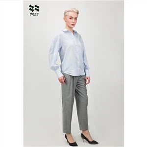 비스코스 긴팔 버튼 블라우스